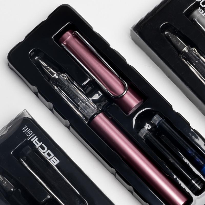 9020 Round Rod Box With Positive Posture Pen, Replaceable Ink Bag Pen For Students To Practice Calligraphy, High-End Gift Box Pen