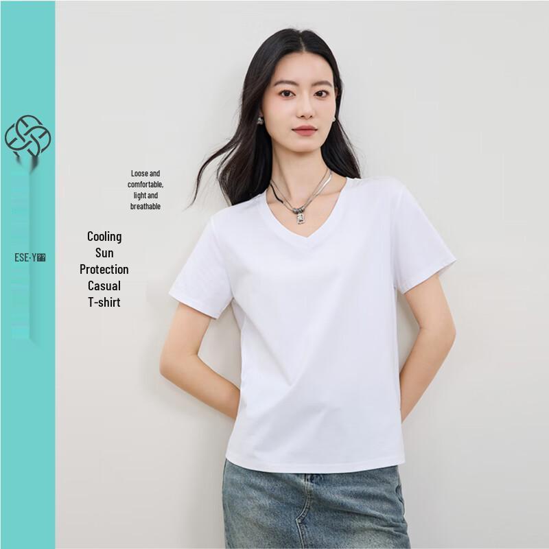 ESE-Y Women s V-Neck Cooling Short Sleeve T-Shirt M