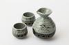 Ohori Soma Ware Matsunaga Kiln Sake Bottle and Sake Cup Set Sake Double-Round Double-Round (2 Cups)