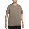 Nike T Shirts Men's Olive Gray Crew Neck Moderate Straight Fit
