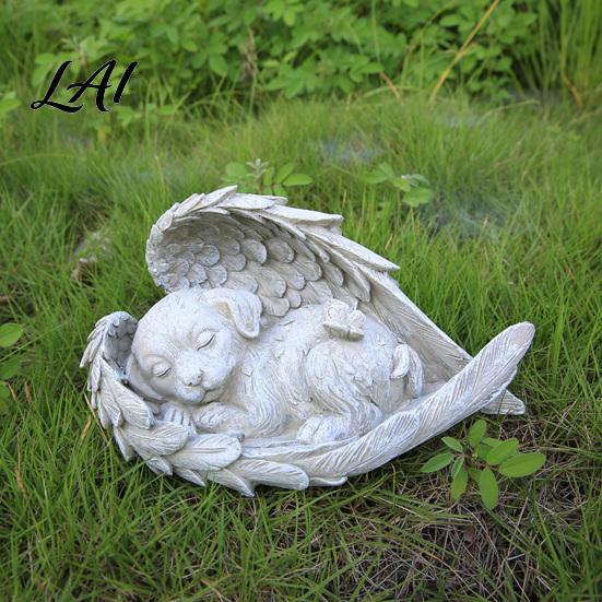 Haustierverlust Andenken Gedenkstatue mit Engelsflügeln Hund/Katze Haltbares Harz Geschenke für Katzen Skulptur Wetterfest Gedenkornament Outdoor