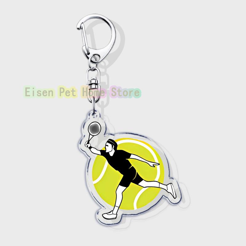 Classic Sports I Love Tennis Keychains for Accessories Bag Hobby Bike Car Keyrings Jewelry Friends Father Boyfriends Gifts