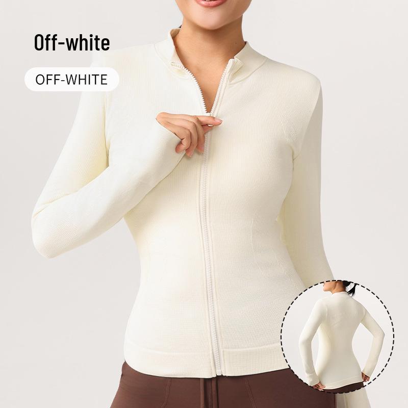 Lulu Women s Seamless Long Sleeve Yoga Jacket - Slimming, Breathable Fitness Wear for Autumn/Winter Running and Sports Large
