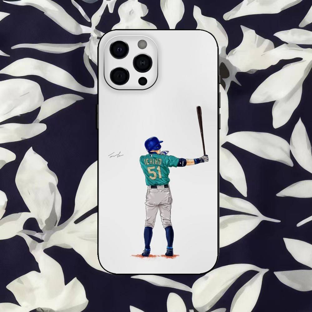 Baseball player I-Ichiro Suzuki Phone Case Silicone black Soft For IPhone 17,16,15,14,13,12,11,SE,Plus Pro Max
