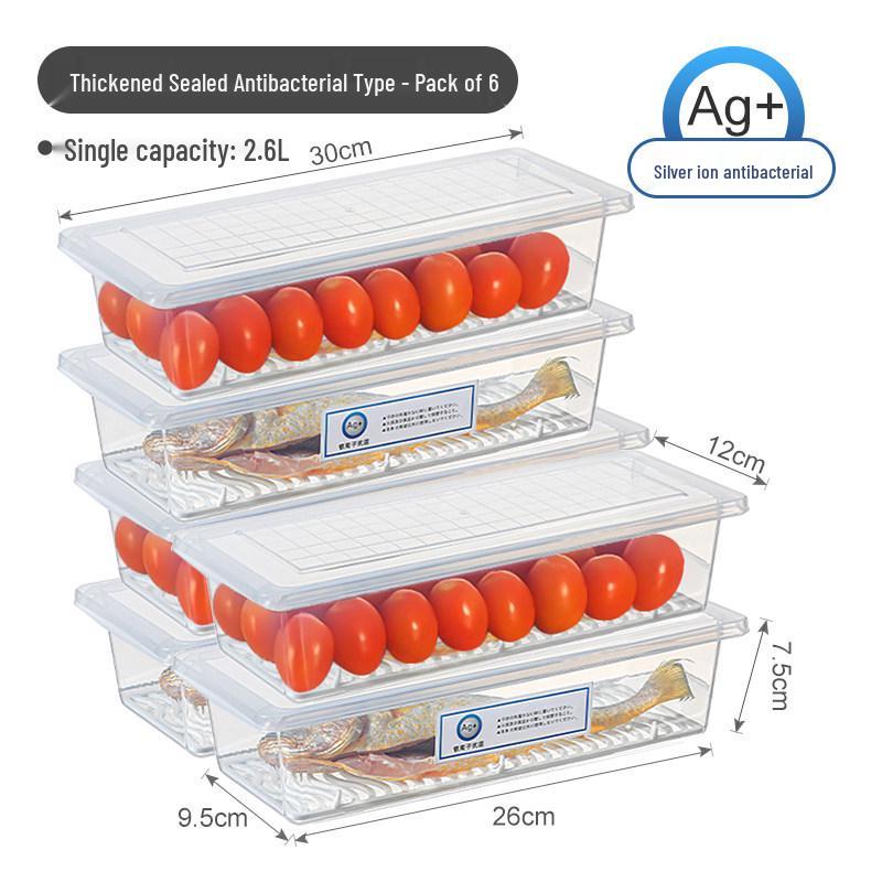 Plastic Japanese-Style Fresh-Keeping Box with Lid for Refrigerator Storage