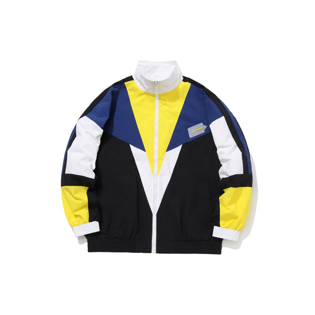 Li-Ning CF Series Color Block Stand Collar Loose Jacket Unisex Jacket Black AJDQ448-3