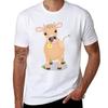 Cute Happy Jersey Cow And Flower Cartoon Tshirt Graphic T Shirts For Unisex Tshirt