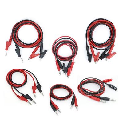 0.5m 1M 5/10/15A Dual 4mm Banana Alligator Crocodile To Banana Alligator Clip Plug Test Crocodile Red Black Cable Lead