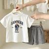 Cartoon TShirt+Shorts 2pcs Summer Clothing Baby Girls Short Sleeve Shorts Outfits Kids Printed Tees Loose Shorts Fashion Costume