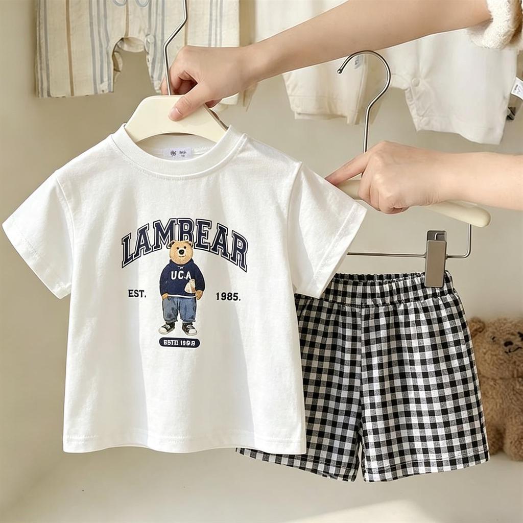 Cartoon TShirt+Shorts 2pcs Summer Clothing Baby Girls Short Sleeve Shorts Outfits Kids Printed Tees Loose Shorts Fashion Costume