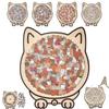 135 Stück Tier Holz Bastel Puzzle Umrisse Gerahmt Katzenförmiges Holzpuzzle Heimdekoration Spielzeug Morandi Farbe Für Kinder Erwachsene Geschenk