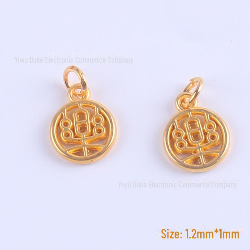 Sand Gold Electroplated Alloy Bracelet Pendant with Nafu Braid