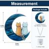 Blue Moon Cat Window Decoration Hanging,Alloy Cat Stained Painting Window Hangings, Acrylic Moon Decoration for Wall Courtyard Gift Pet Animal Cat