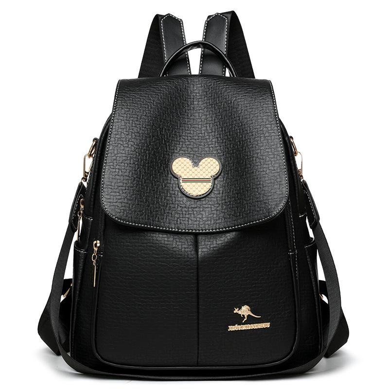 Fashionable Double-shoulder Bag - Versatile Women s Mother Bag - Large Capacity Women s Double-shoulder Backpack чёрный