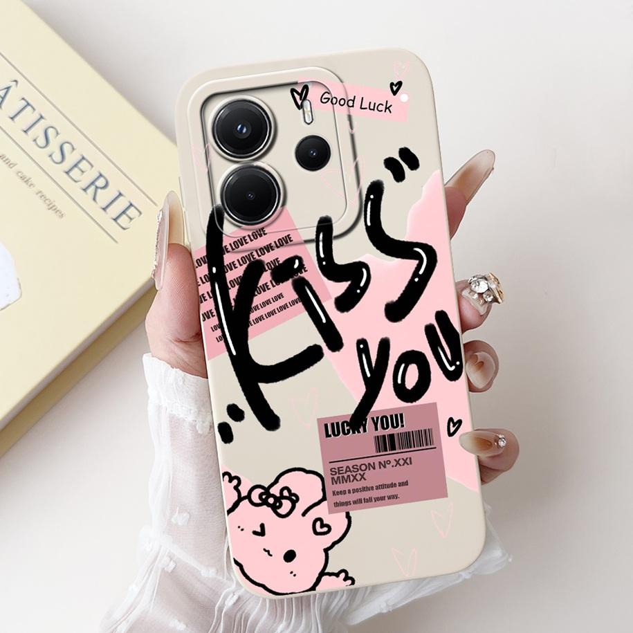 For Xiaomi Redmi Note 14 4G European Case Beautiful Sunset Bamboo Girls Soft Silicone Protective Cover on Redmi Note14 EU Bumper