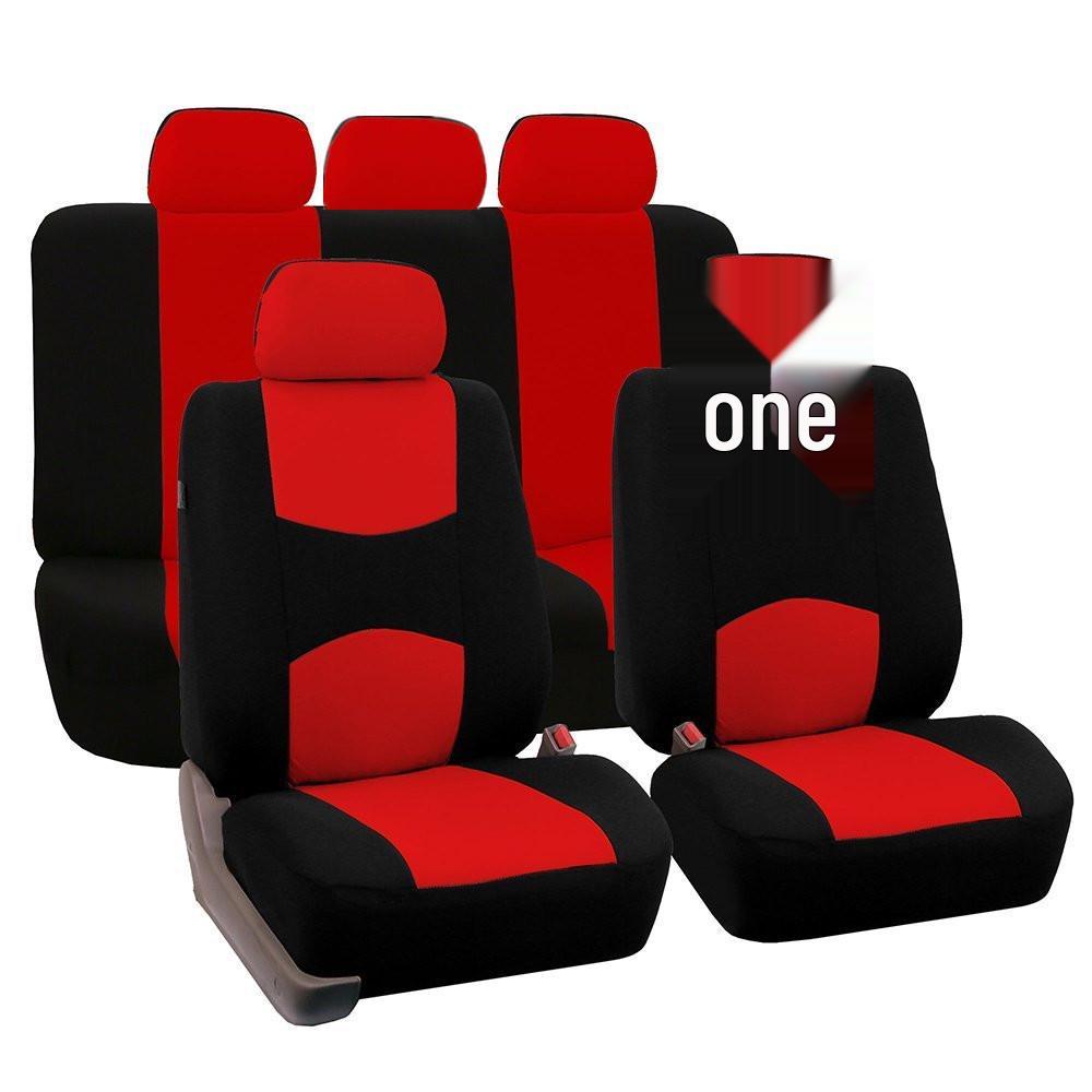 Universal Flat Cloth Car Seat Cover Set for 5 Seats - 9 Pieces, Suitable for Middle East, Europe, and America