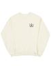 GRAVER [Unisex] Drawing Letter Flower Smile Sweatshirt_Cream/Purple Logo