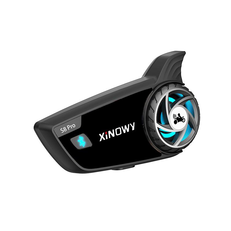 XiNOWY S8 PRO Motorcycle Helmet Intercom Headset Waterproof IPX6 Noise Reduction Networking 3.0 + BT 5.1 Music Sharing чёрный