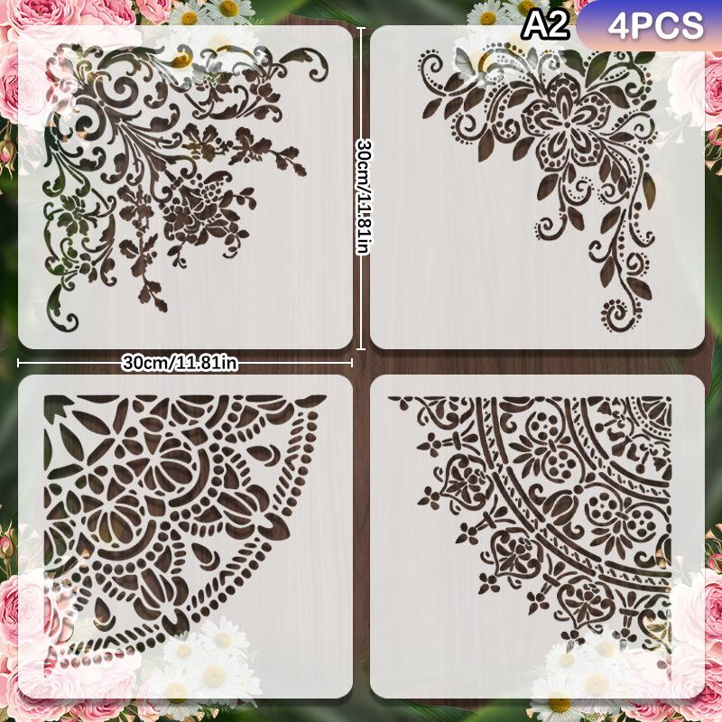 Large Mandala Stencils Reusable Pet Painting Templates For Wall, Floor, Furniture, Fabric, Canvas, Wooden Decor Home Decor