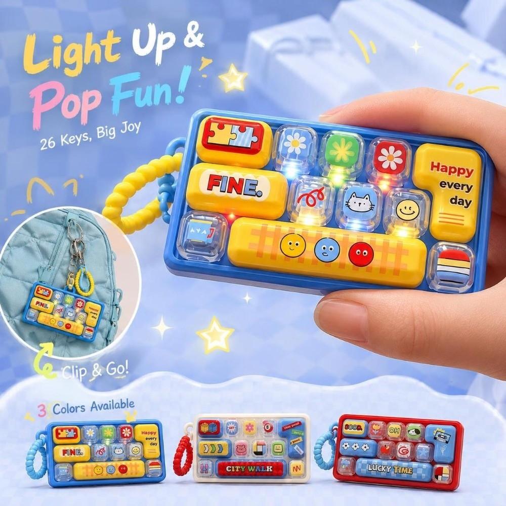 Hangable Stress Relief Fidget Toy 26 Keys Bag Pendant Charm Mechanical Keyboard Toy For Children