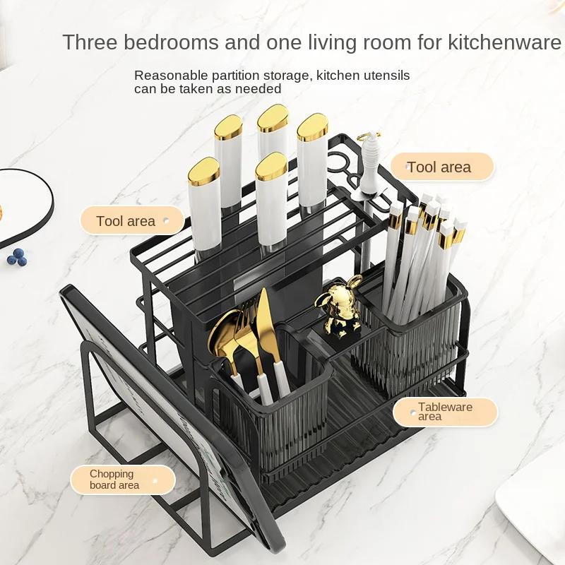 Multipurpose Kitchen Storage Rack Knife Holder Drawer Rack Cabinet Storage Holder Bathroom Organizer Shelves Drain Drying Rack