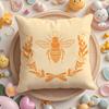 Cushion Cover Bee Botanical Plush Fabric Soft Double-Sided Printed Sofa Warm Winter Home Gift Pillow Case
