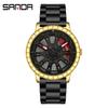 Sanda Meilleure Vente 1088 Montre pour Adolescent: Personnalisé, Cadran Rotatif 3D, Tendance, Quartz Étanche.