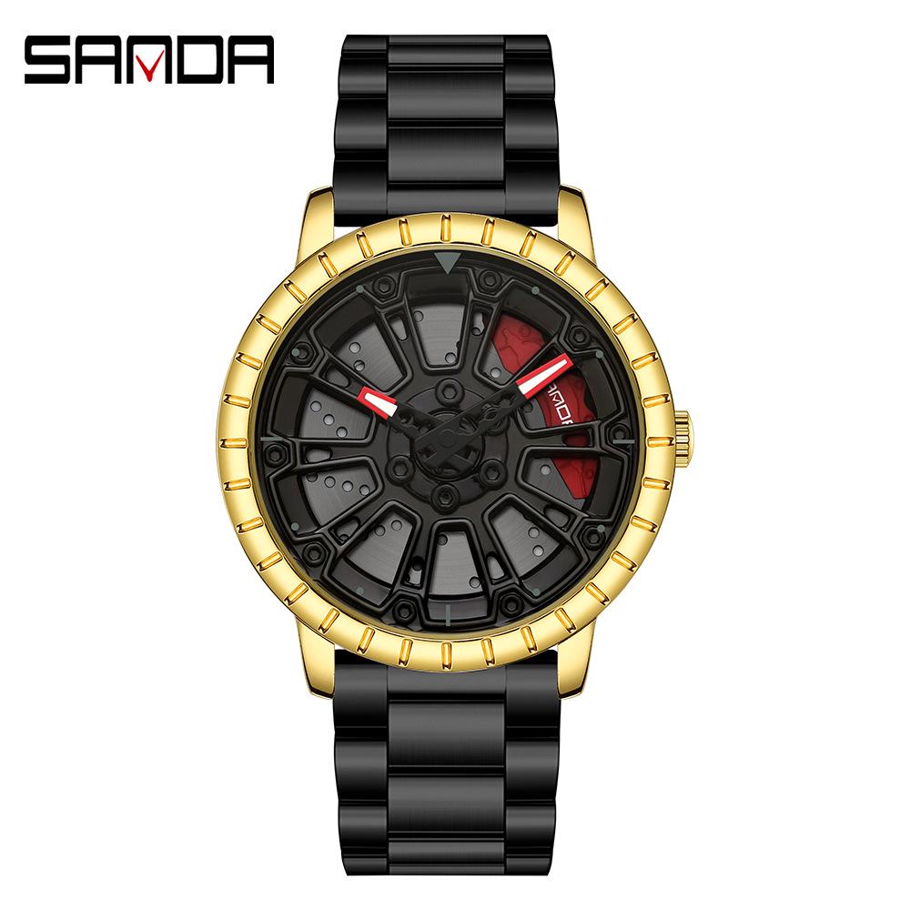 Sanda Meilleure Vente 1088 Montre pour Adolescent: Personnalisé, Cadran Rotatif 3D, Tendance, Quartz Étanche.