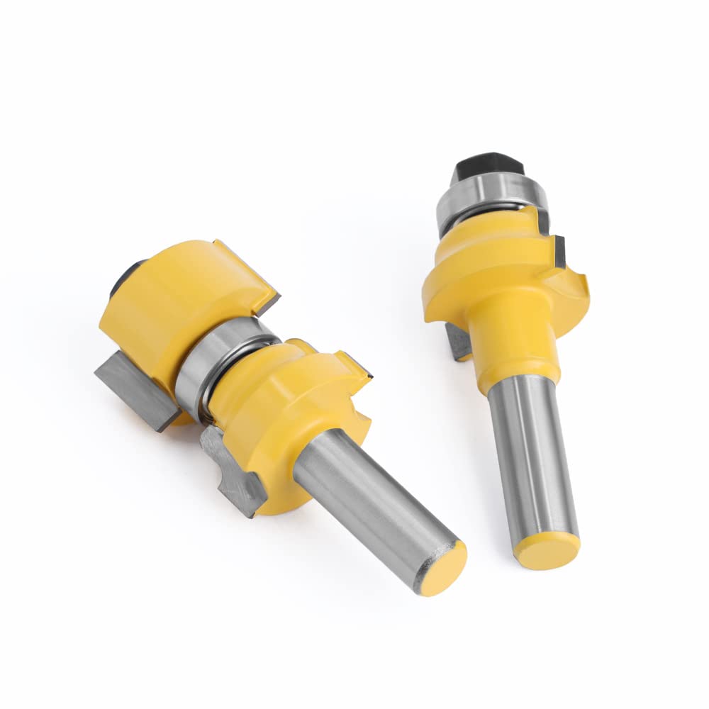 Router Bits-2pcs Rail and Stile Router Bit Set, 12mm 12.7mm Shank Window Sash Router Bit Reversible Window Sashand Door Woodworking Milling Cutter (