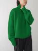 European-Style High-Neck Sweater: Women's Loose Knit Coffee Pullover, Versatile Autumn/Winter Base Layer