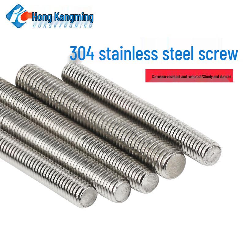 SUS304 Stainless Steel Threaded Rod M3-M12 Full/Short Thread Bar Headless Stud