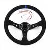 RacingGame Steering Wheels Suede PU Leather Drift Sport Deep Rally Universal Classic Microfiber Aluminum Auto Alloy 350MM 14Inch