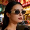 Retro Metal Oval Glasses for Men and Women Fashion High-end Trend Sun Protection Sunshade Outdoor Sunscreen  Eyewear