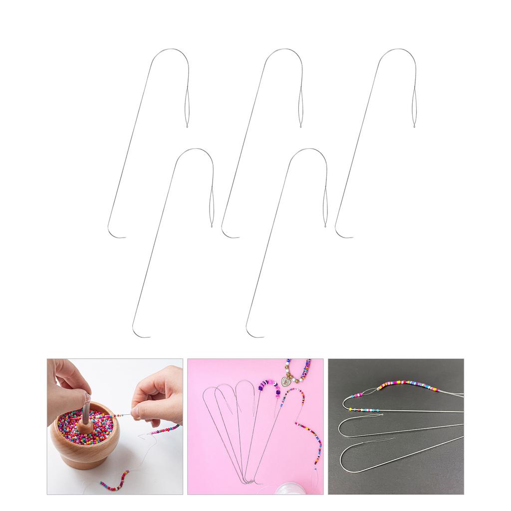 5pcs Waist Beads Needle Long Straight and Big Eye Beading Thread Needle for Bracelets Necklace Jewelry Making Supplies