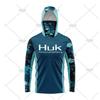 Mens Quick-Dry Fishing Shirt With Hood Neck Cover UPF50 Sun Protection Lightweight Long Sleeve T-Shirt