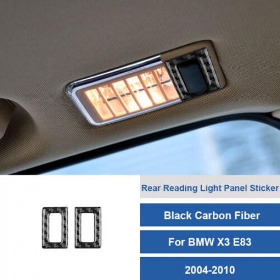 For 2004-2010 BMW X3 E83 Carbon Fiber Inner Rear Roof Reading Light Cover Trim | Black | Durable