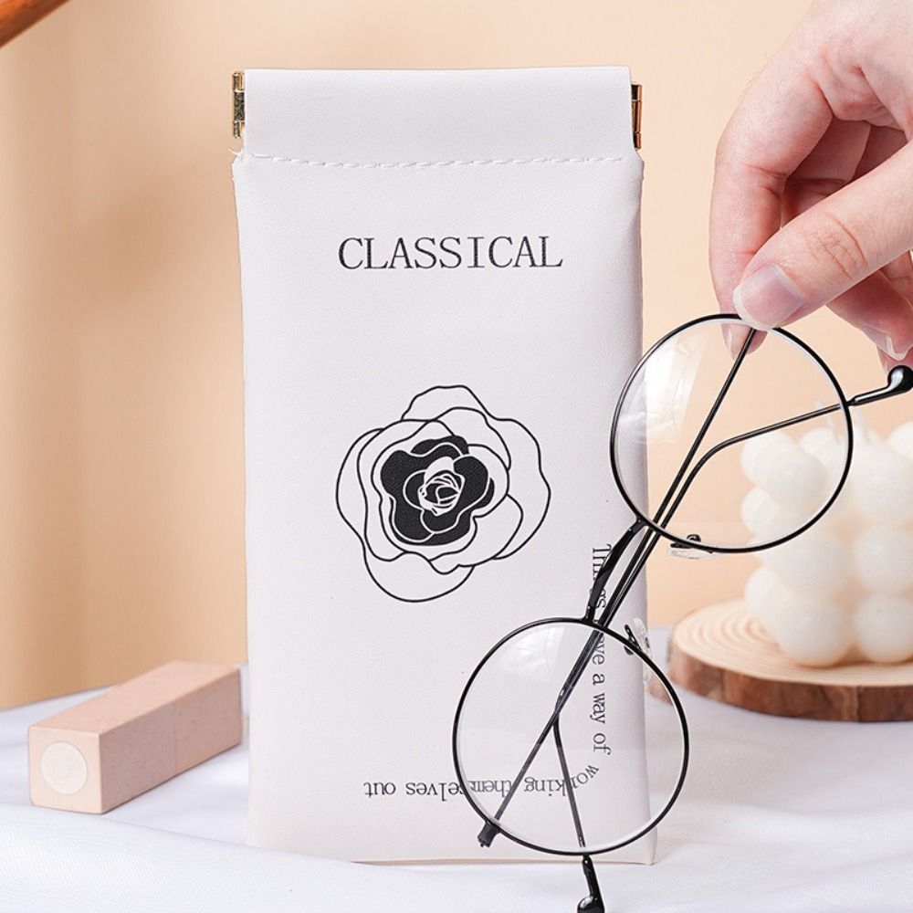

PU Leather Lipstick Storage Bag Printed Mini Cosmetic Bag Self-closing Glasses Bag Jewelry Packing C