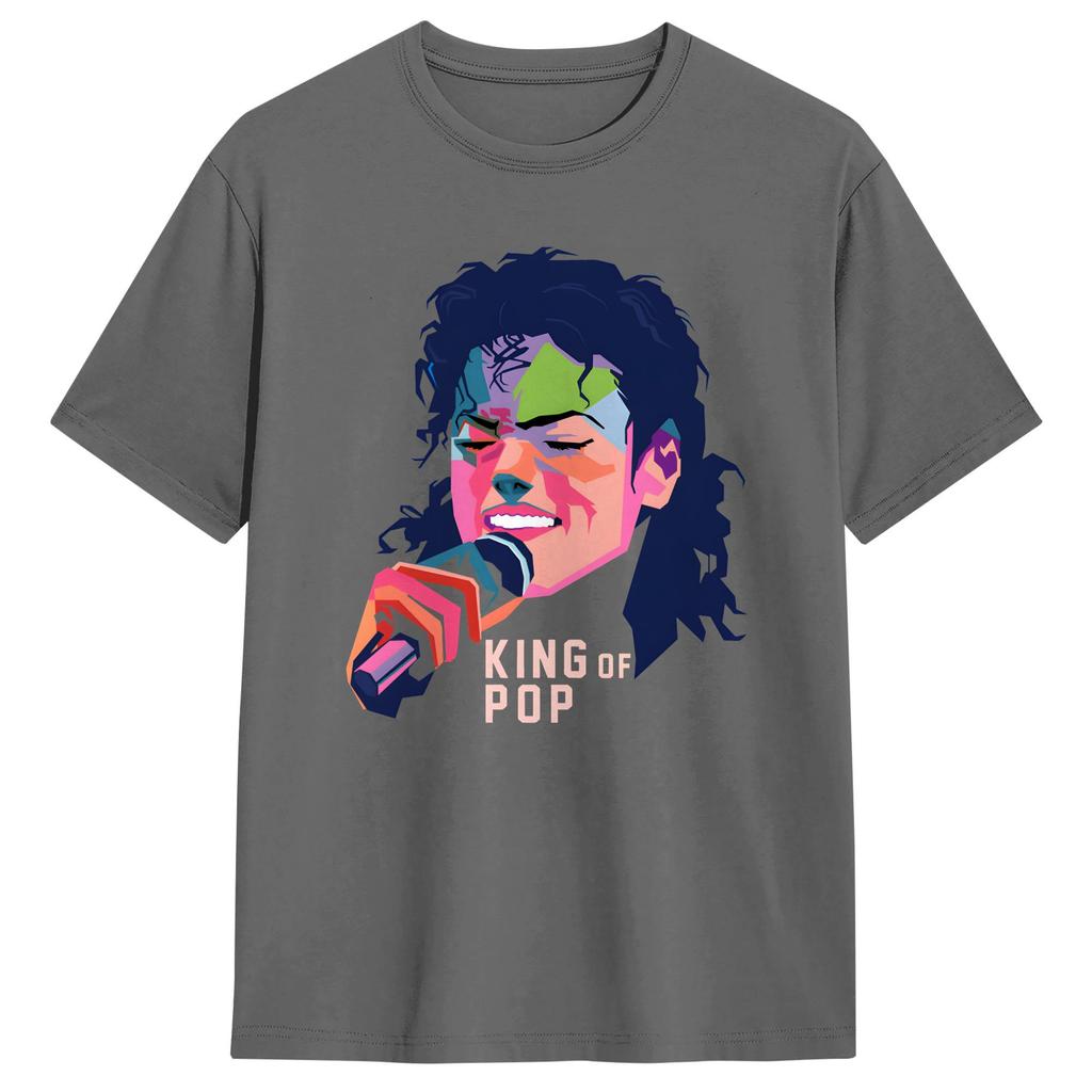 Pop Art Poster of MMichael JJackson TShirt Summer 100 Cotton TShirts For Unisexs Casual Tshirt ShortSleeve Y2K Basic Top Tees