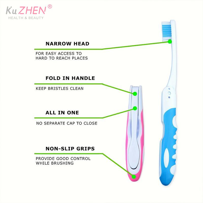 5/10pcs Portable Soft Rubber Folding Microfiber Toothbrush For Travel Couples