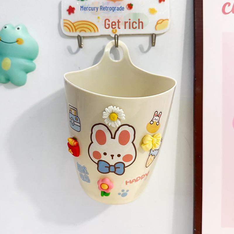 Wall-Mounted Mini Trash Can & Storage Box with Pen Holder