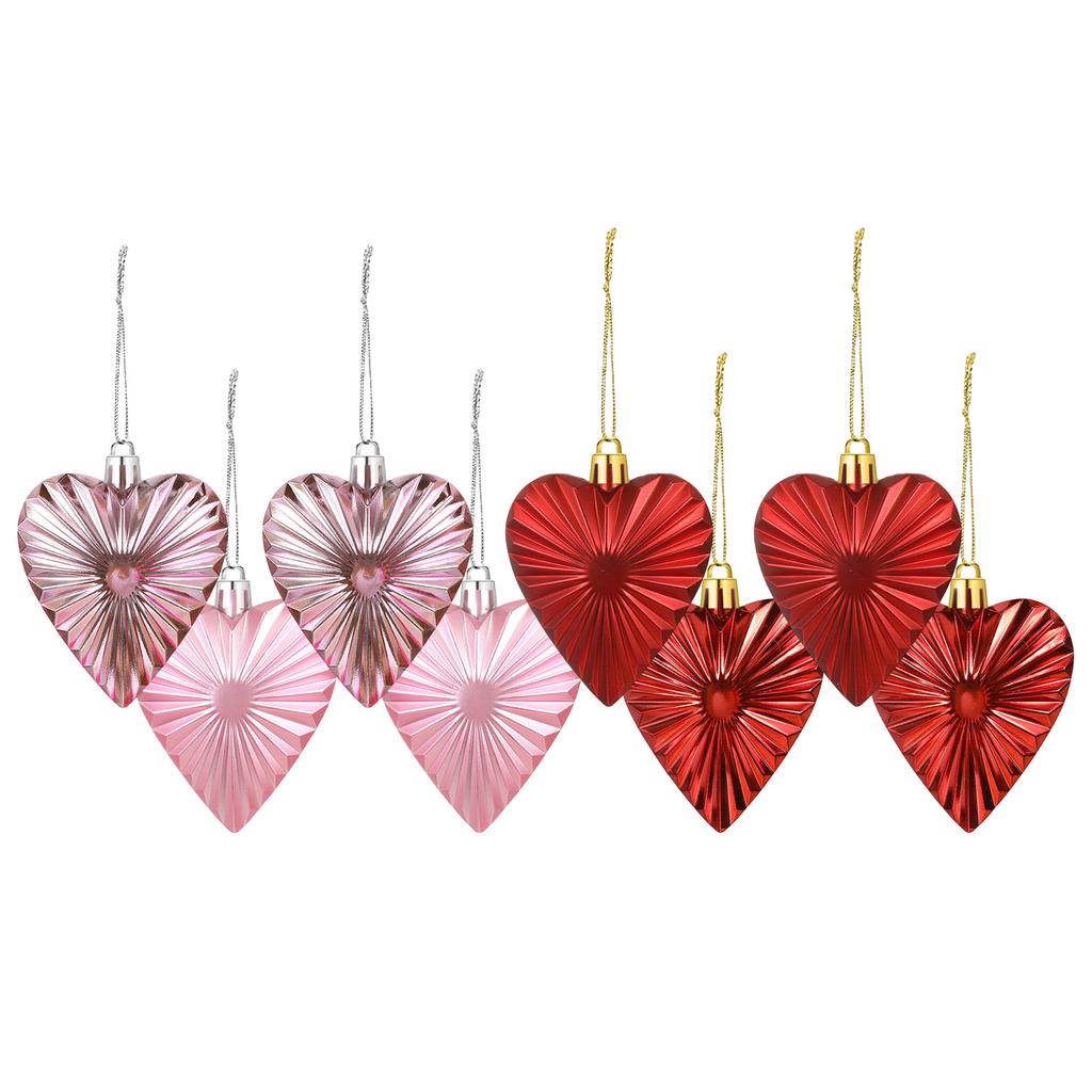8Pieces Colorful Heart Ornaments For Valentine's Day Hanging Decoration for Home Wall Decorations