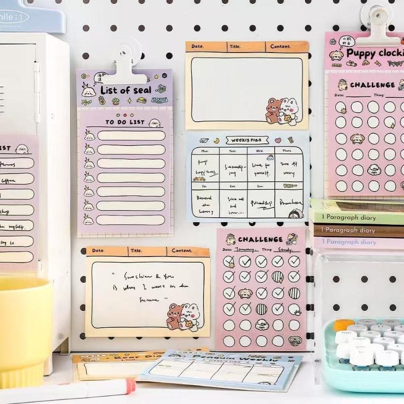 Kawai Stationery Notes Life Schedule Weekly Plan Korean Students Punch in Tearable Todo Sticky Lovely Memo Pad School Supplies