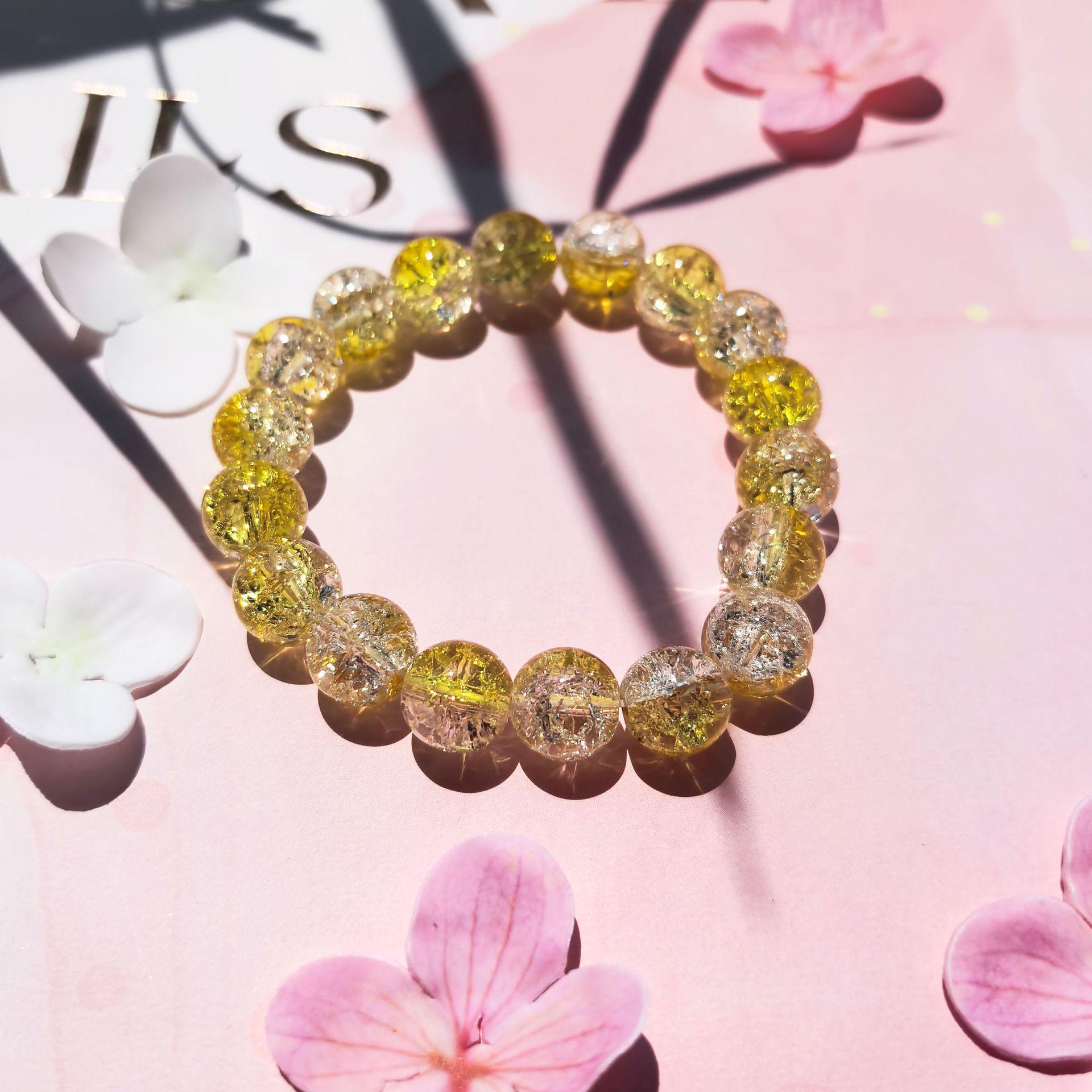 

Gradient Crackle Glass Bracelet – 10mm Beads, Student Favorite