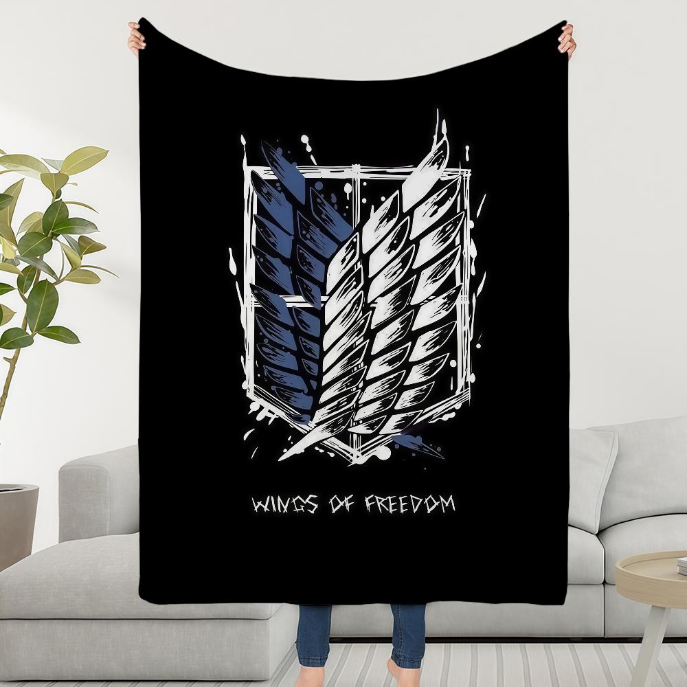 A-AttackS-ES O-OnS Titan Survey Corps Blanket Throw Super Cosy Plush Living Room Sofa Couch Childish Birthday Gifts