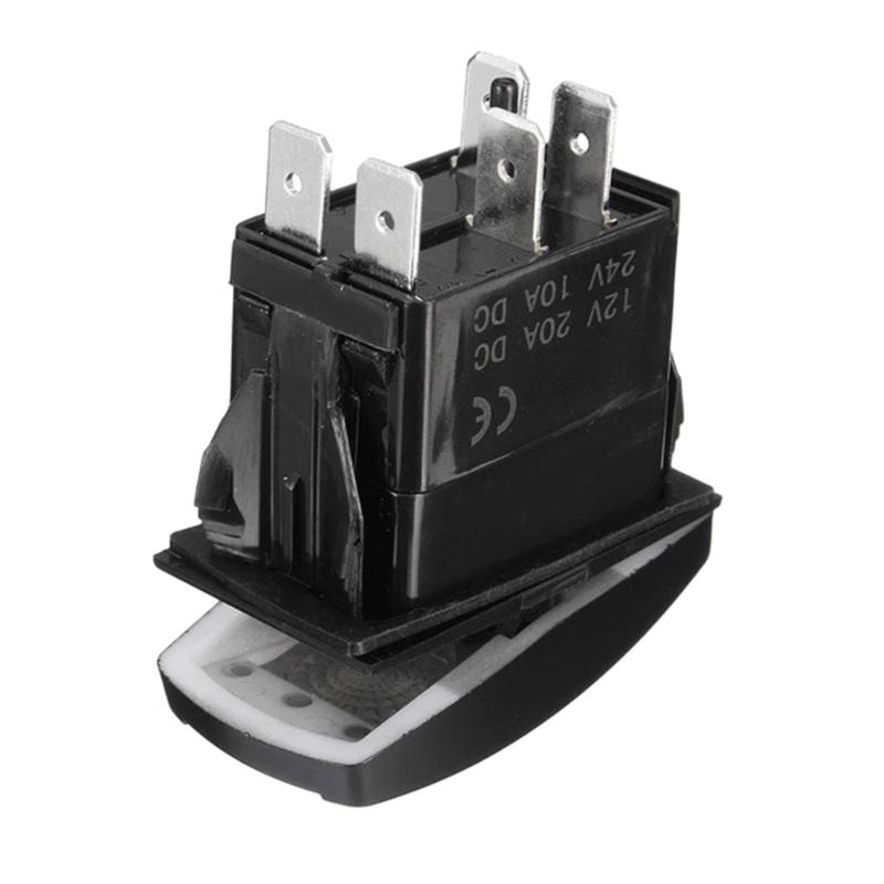 2Pcs 12V 20A Blue LED Light Waterproof Boats Marine Toggle Switches 5 Pin 2 Positions Rocker Switches Easy to Install
