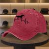 ECG Heartbeat  Galloping Horse Print Unisex Baseball Cap  BlackWhite Horse Racing Design Lightweight Breathable Outdoor Hat