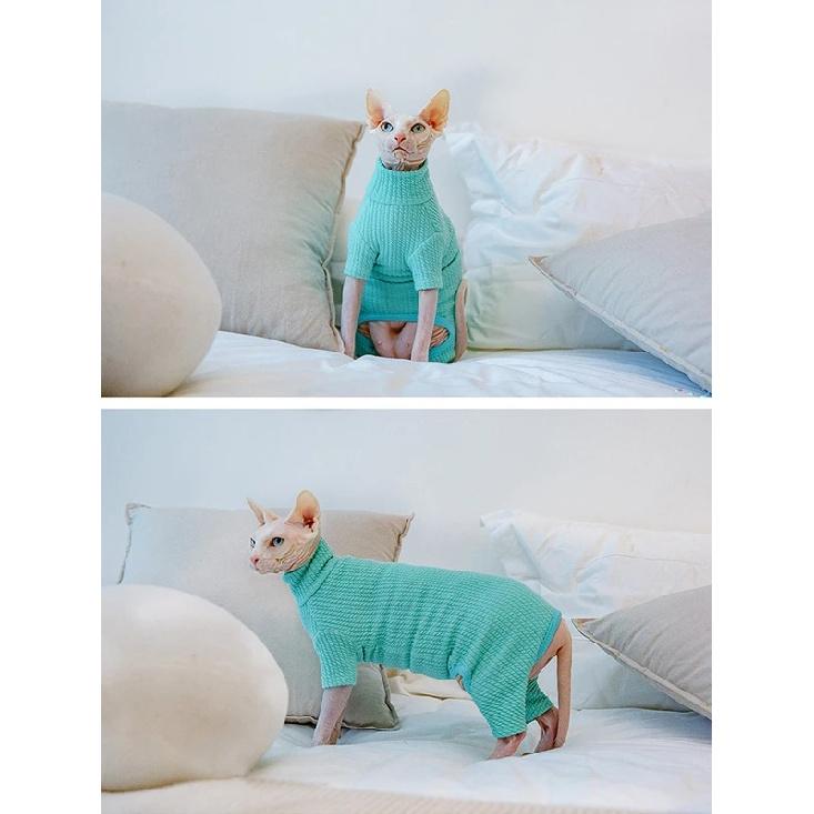 Sphynx Cat Clothes Autumn Winter Warm Pet Cat Jumpsuit Hoodies Soft Kitten Cat Pajamas Costumes For Sphinx Devon Cats