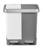 EKO Hana Recycler Duo Pedal-Operated Trash Can, Step Bin, Blue/Gray, 10L+10L with Lid, No Inner Box, EK6200-10L+10L-TB/GY