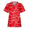 Women's Casual  Wear Printed Short-sleeved V-neck Tops  Workwear Pocket Tops