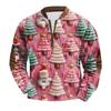 Men's Fashion Christmas Printed Corduroy Zipper Shirt